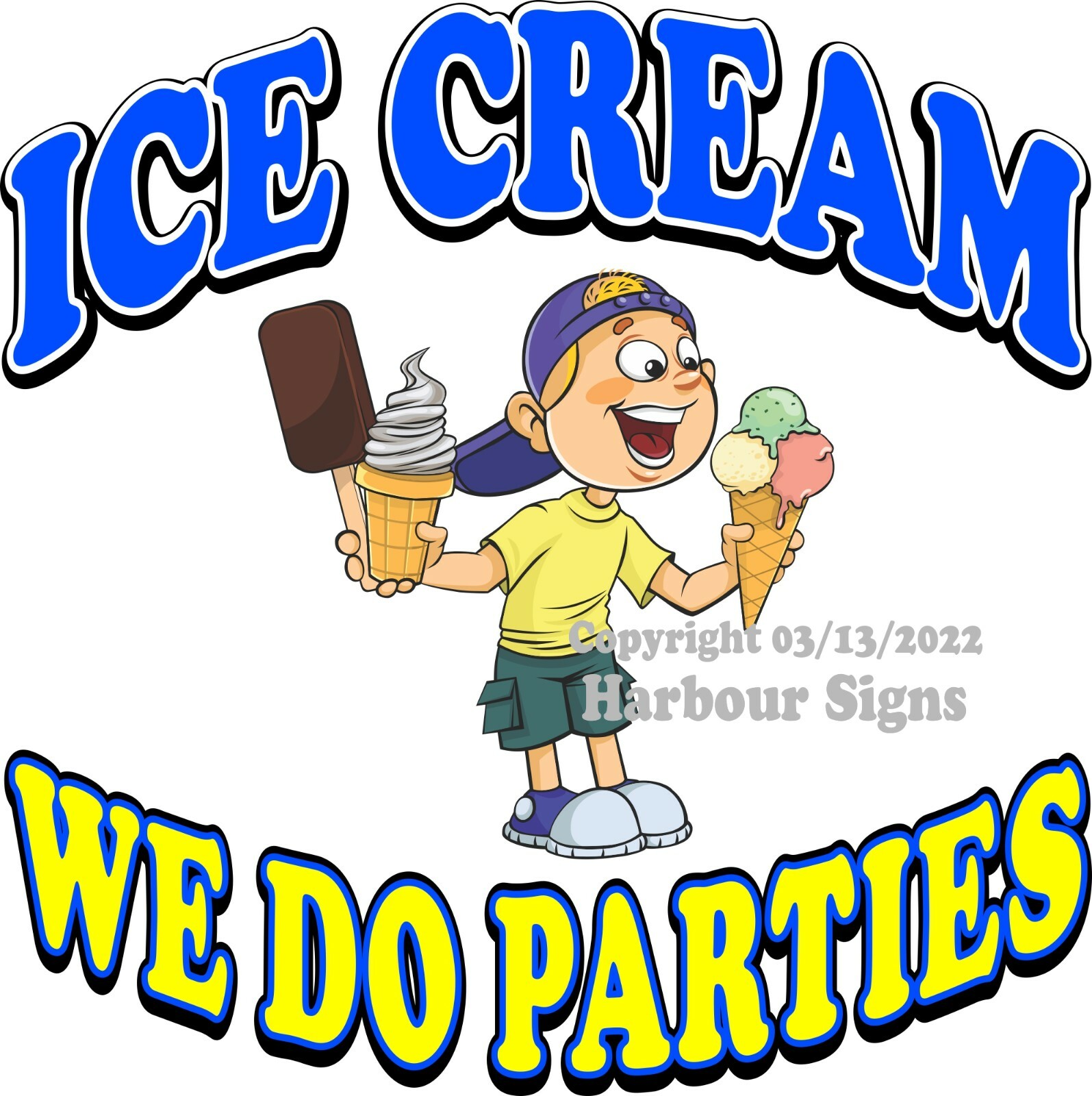 Ice Cream We do Parties DECAL (Choose Your Size) Cater Concession Food Sticker