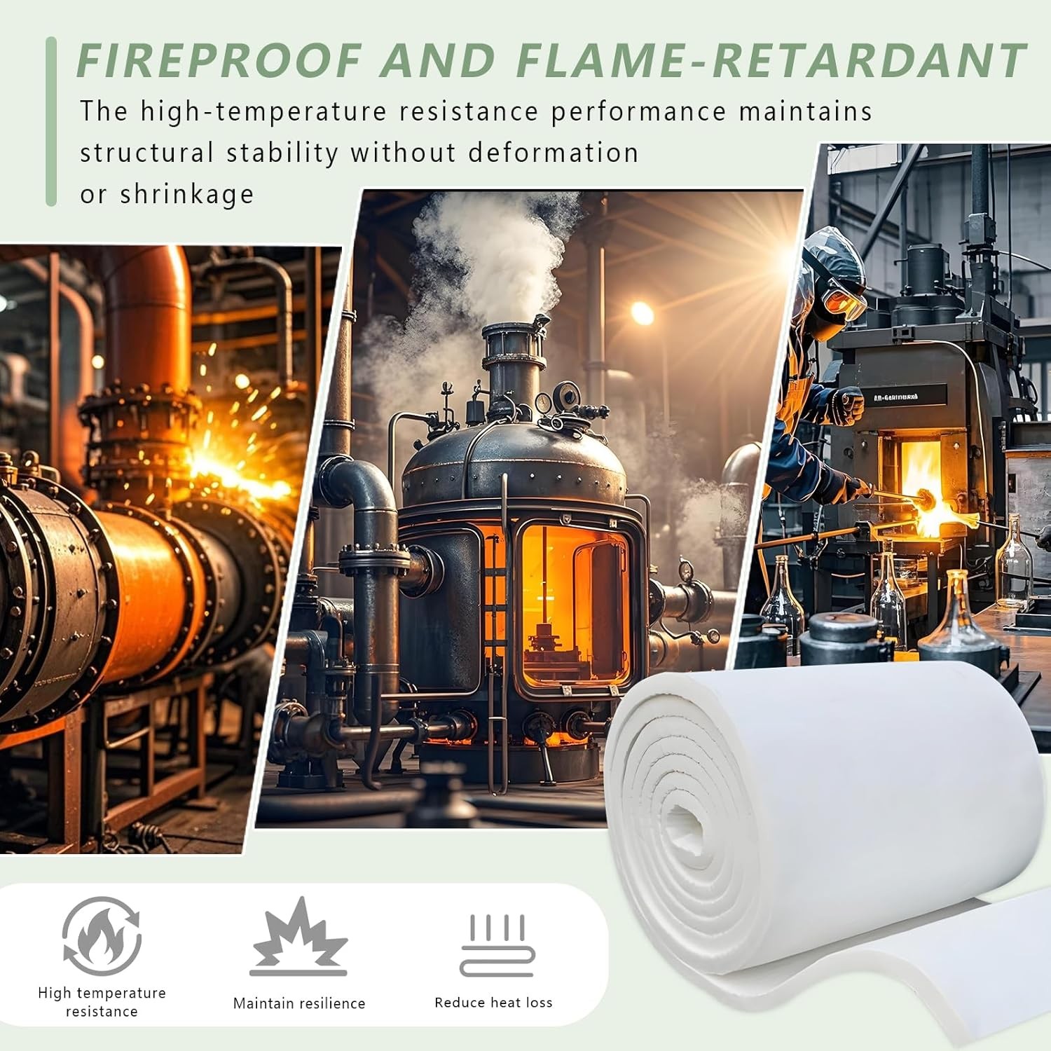 Long Service Life Ceramic Fiber for Industrial Duct Heat Insulation