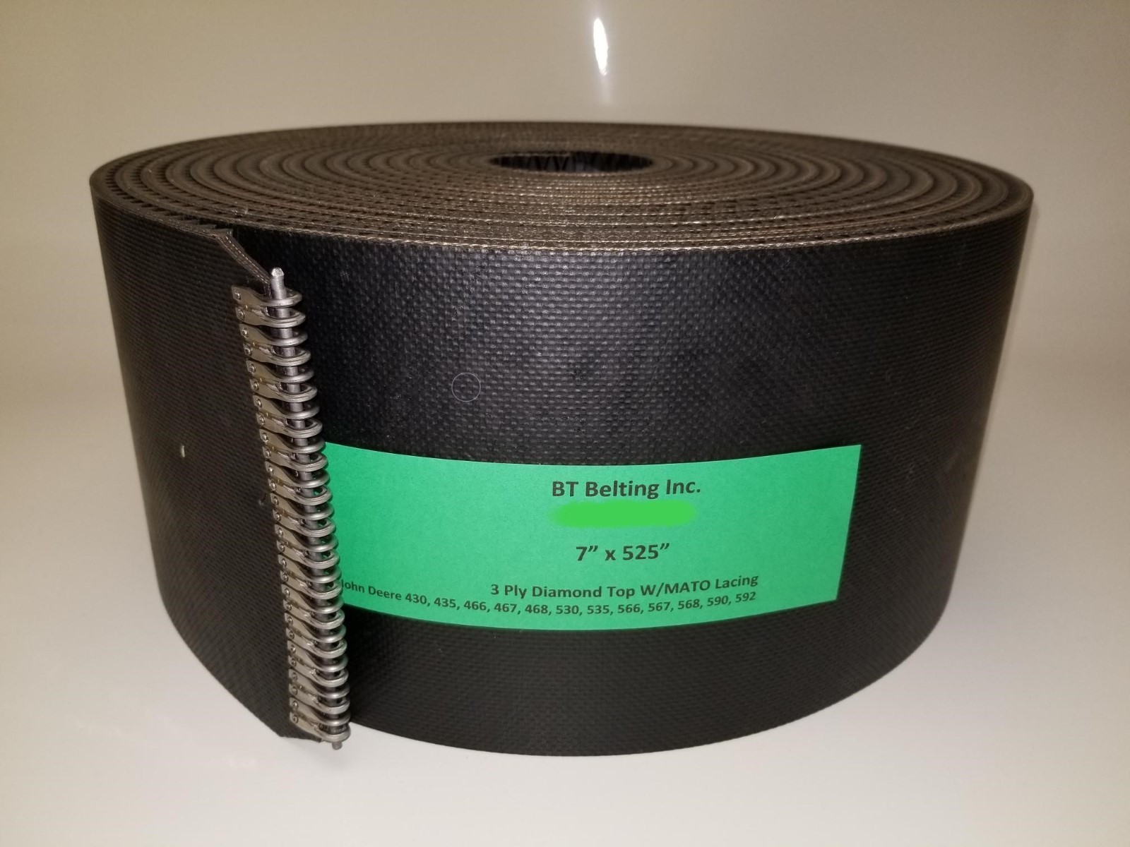 John Deere 567 Round Baler Belts Complete Set 3 Ply Diamond Top w/MATO Lacing