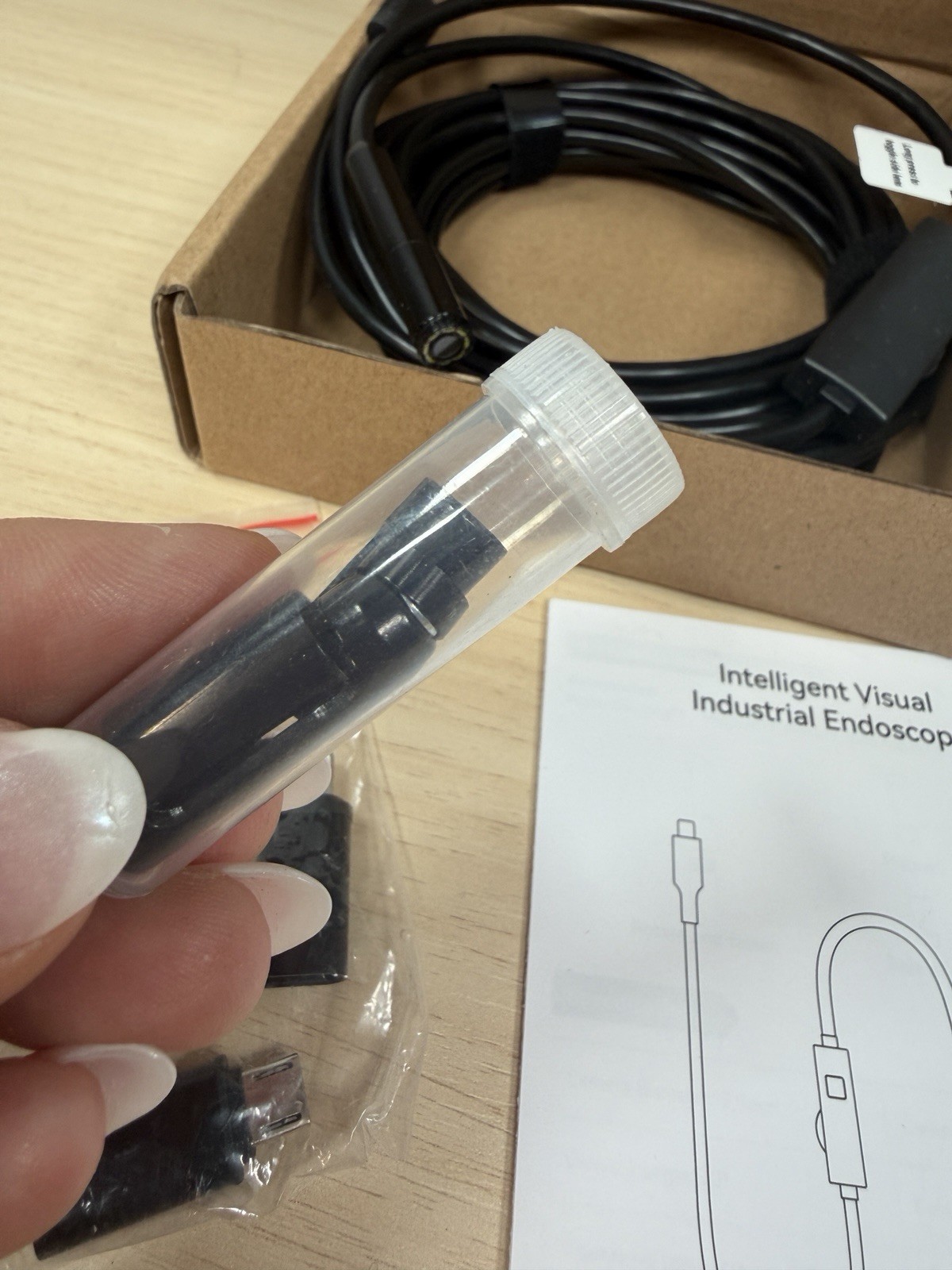 Endoscope Industrial dual Camera Lens 5m Line Length New Photo & Video HD LED