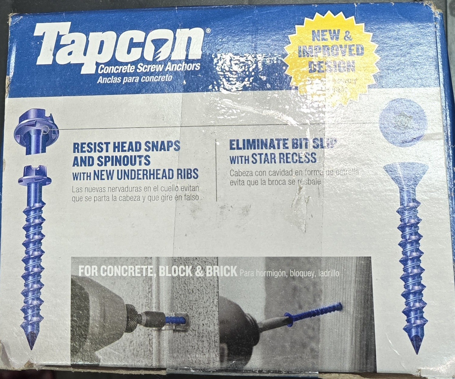Redhead TAPCON Concrete Anchor Screw: 2 3/4″ Overall Lg 1/4″ Dia Hex 4AK89