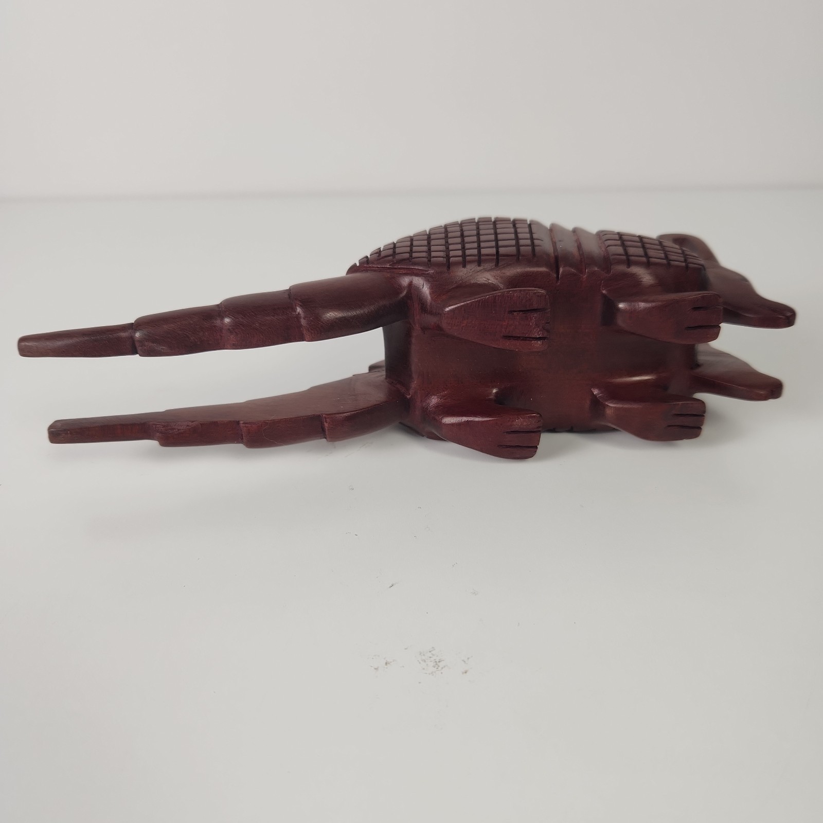 Ironwood Carved Armadillo Business Memo Note Card Holder Desktop Accessories