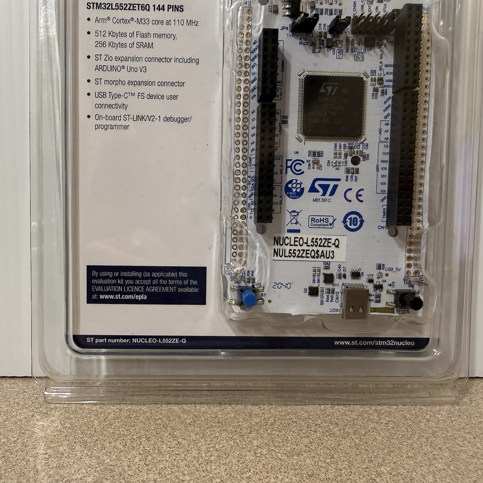 STMicroelectronics | STM32 | Nucleo-144 | STM32L552 |