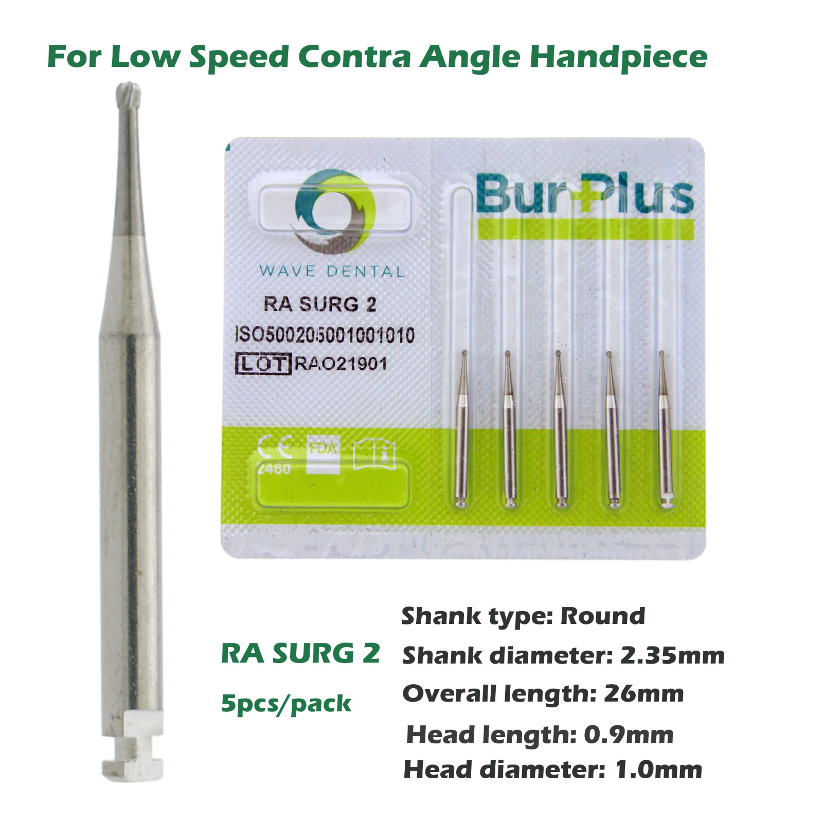 Wave Dental Carbide Burs Surgical Bur Latch Round RA SURG 2 4 6 8 Contra Angle