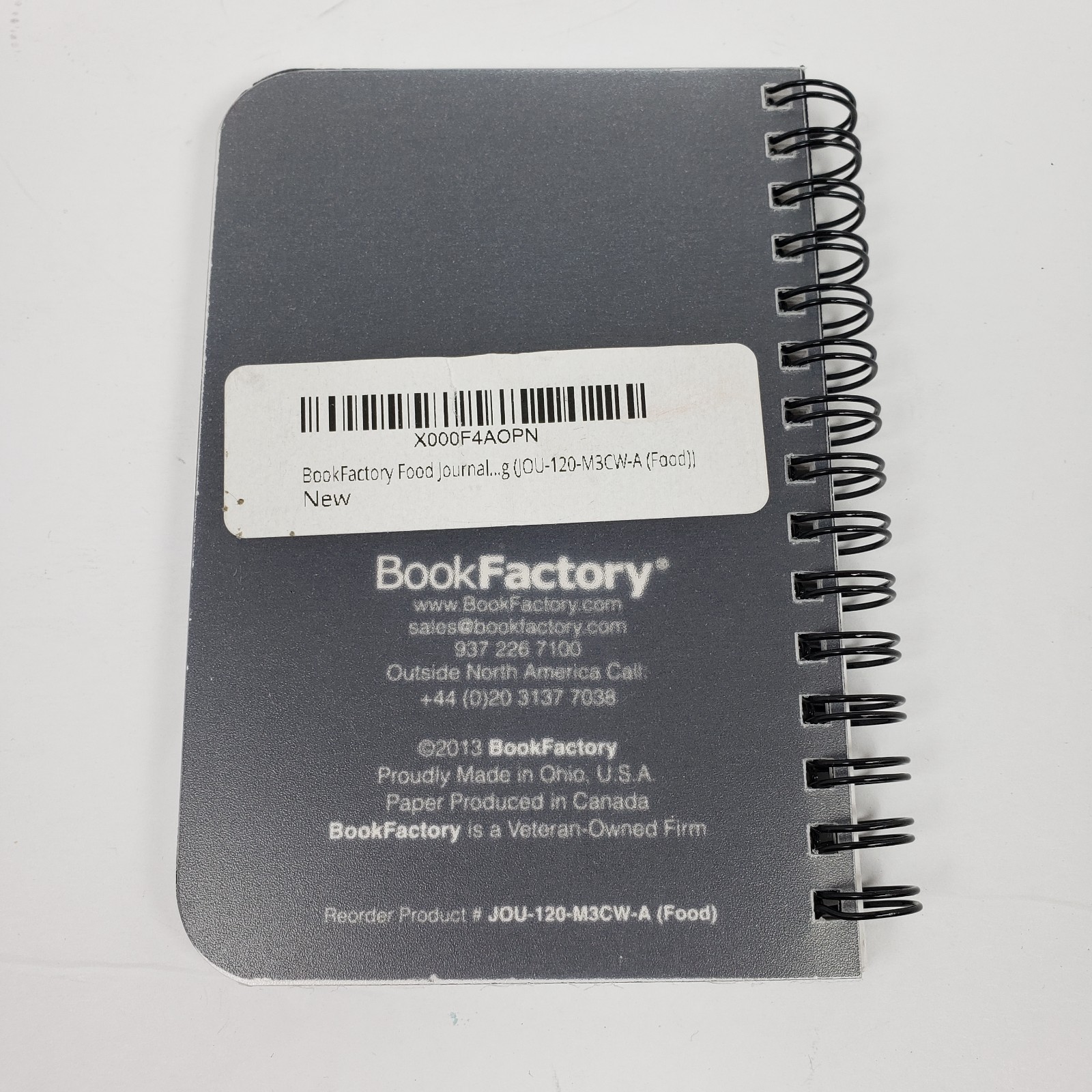 Book Factory 5.25×3.5 Inch Small Spiral Bound Food Journal