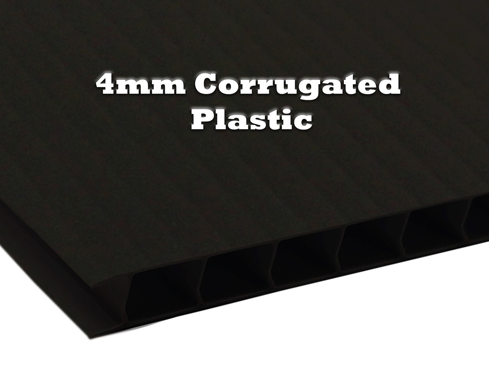 4mm Corrugated Black Plastic Sheets 18×24 24×36 24×48 36×36 Coroplast Sign SALE