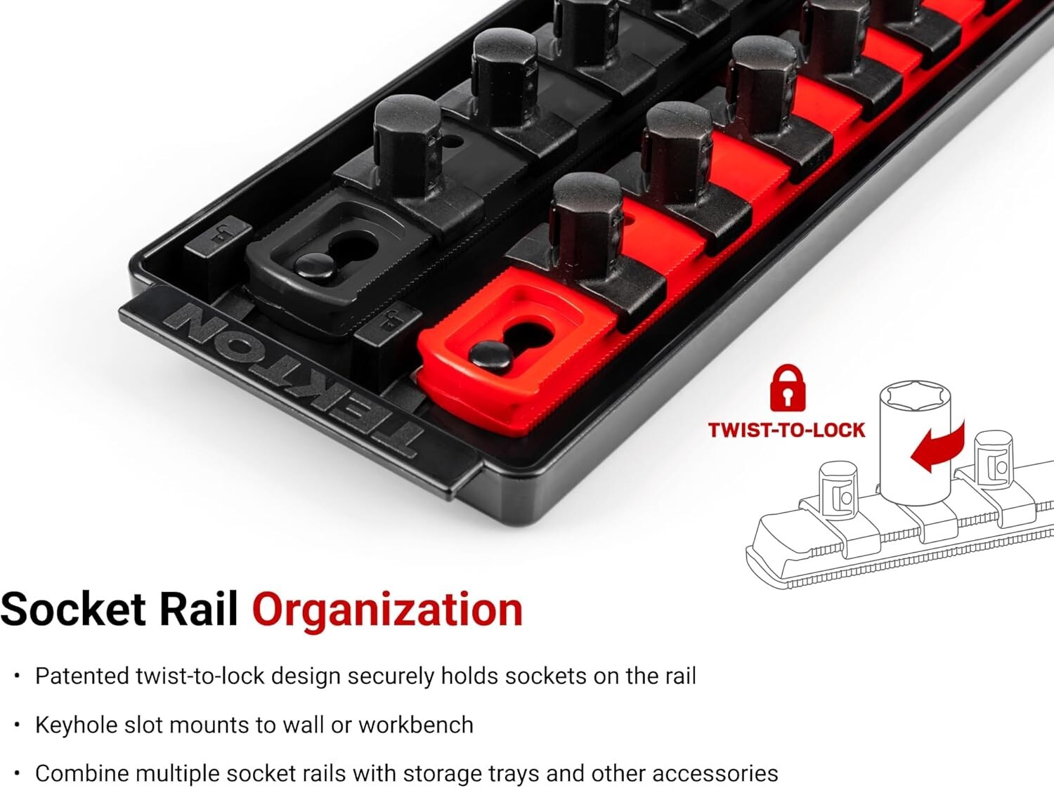 1/2 Inch Drive 6-Point Socket Set with Rails, 78-Piece-3/8-1-5/16 in., 10-32 mm