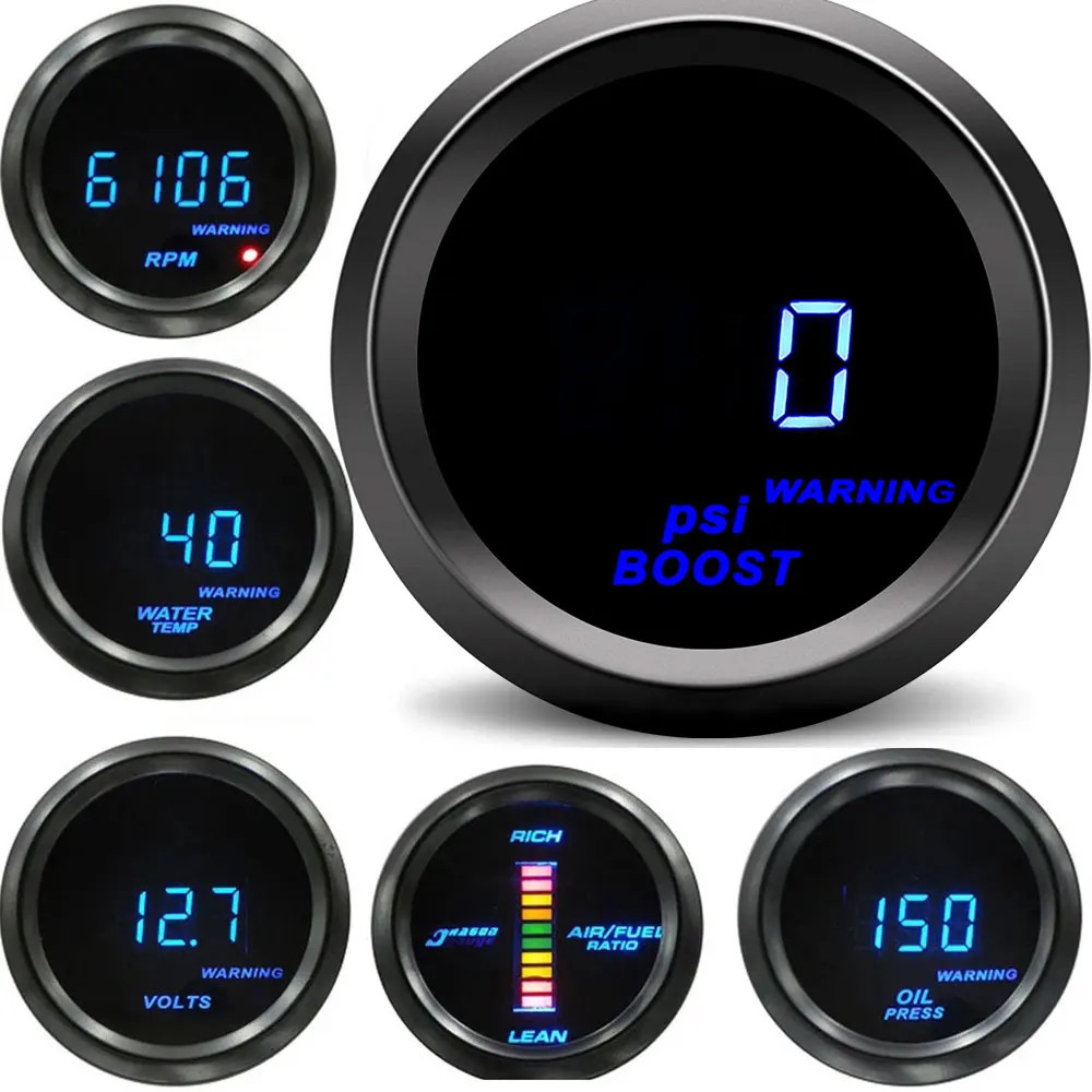 2″ 52mm Car Turbo PSI BAR Boost Gauge Oil Pressure Water Temp Oil Temp Meter