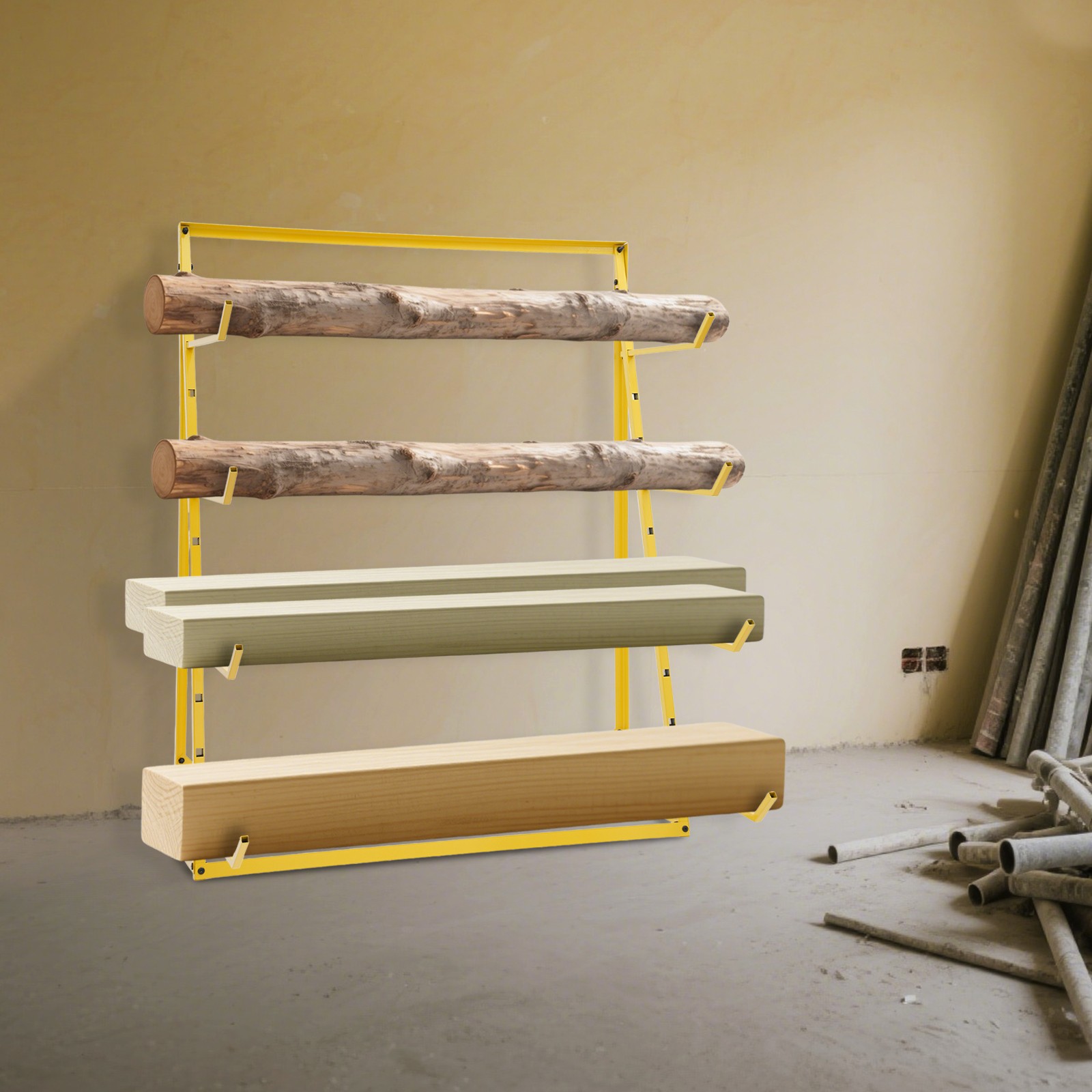 4 Tier Steel Horizontal Lumber Storage Rack Adjustable Storage Cantilever Rack
