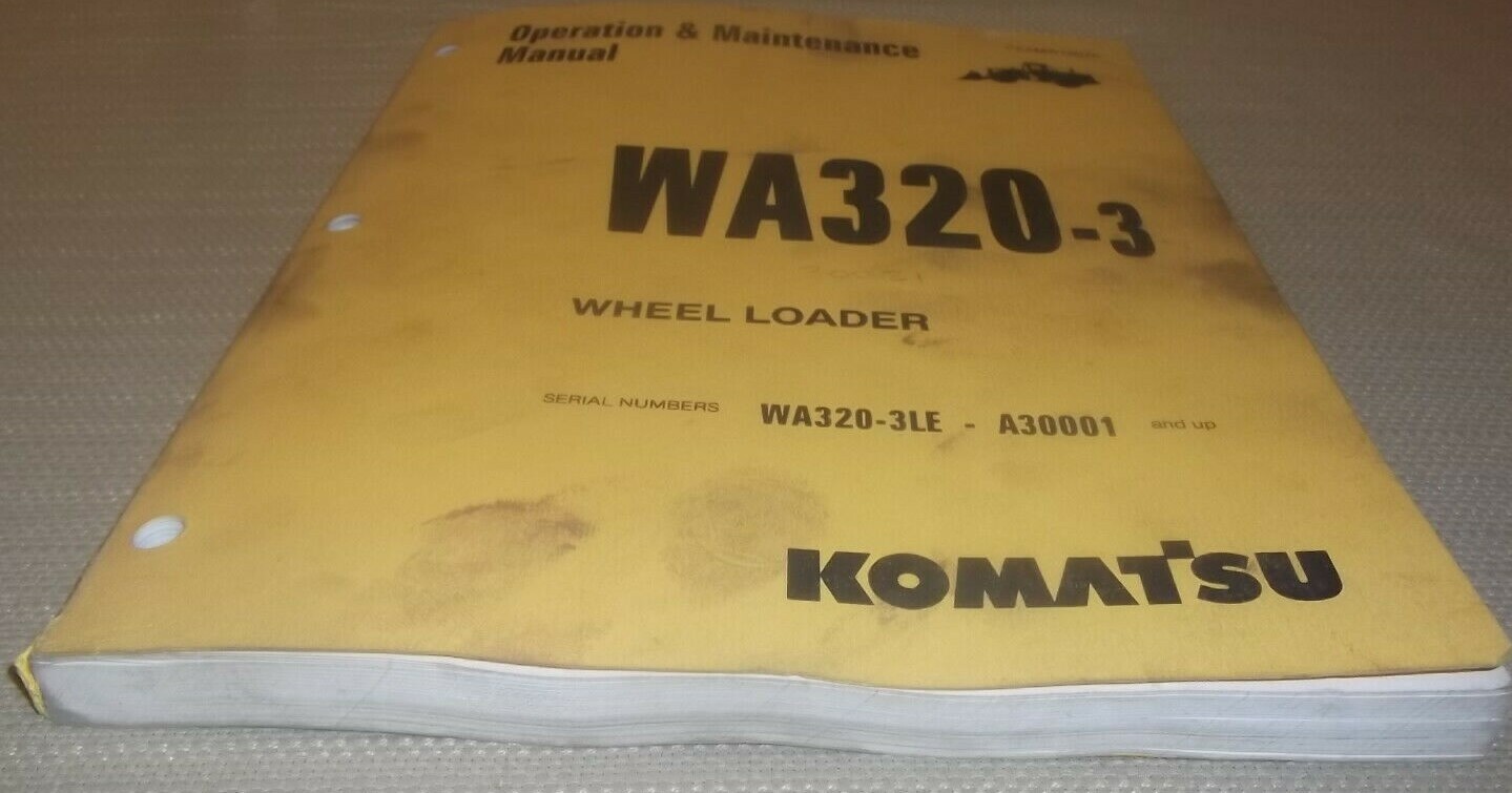 KOMATSU WA320-3 WHEEL LOADER OPERATION MAINTENANCE BOOK MANUAL S/N A30001-UP