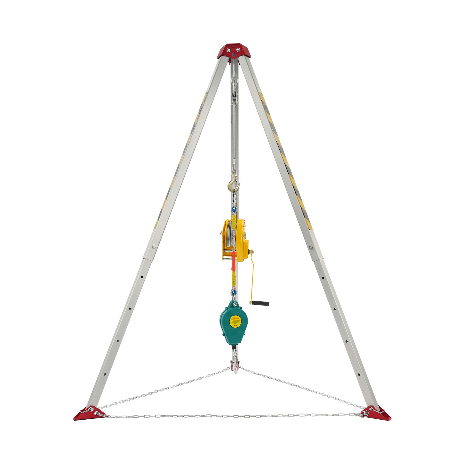 Confined Space Tripod Kit 2600LBs Winch 65ft Cable Fall Arrester Rescue Tripod