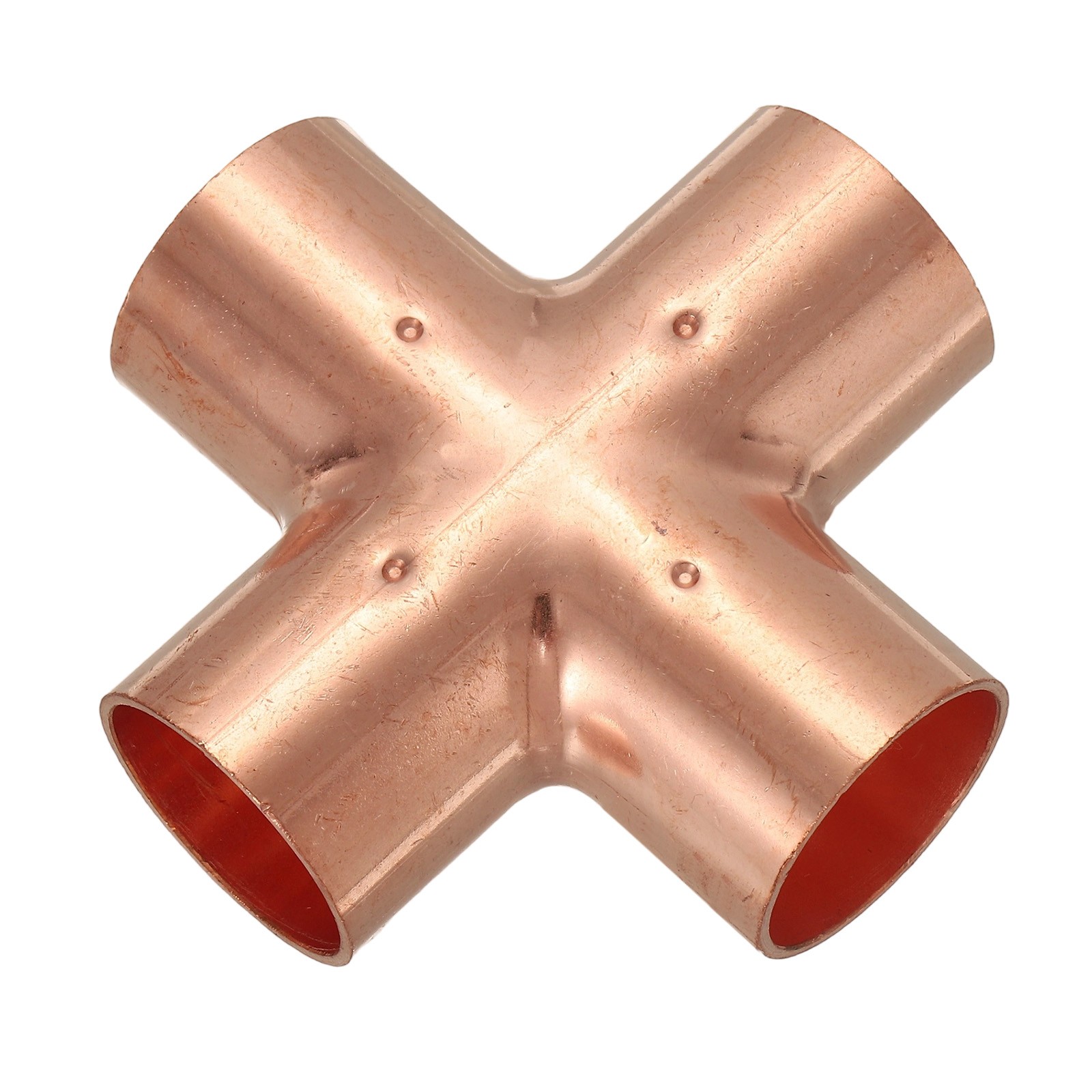 1″(25.4mm) Copper Cross Pipe Fitting 4 Way Welding Copper Connector