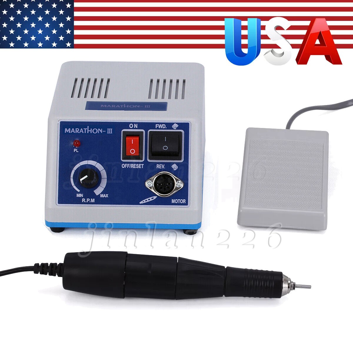 Dental Lab Electric Micromotor Polishing Unit / 35K rpm Motor Handpiece