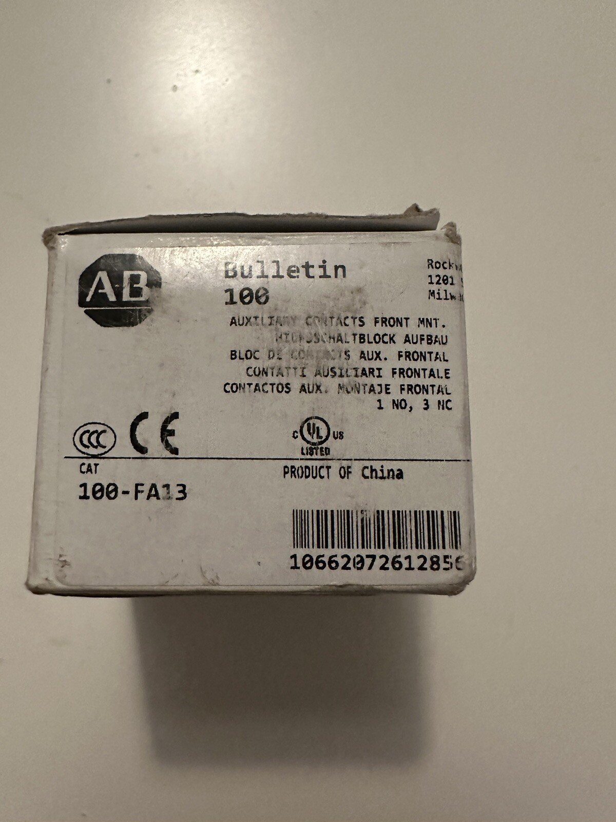Allen Bradley 100F-A13 Auxiliary Contact 100FA13 10 AMPS SCREW BRAND NEW