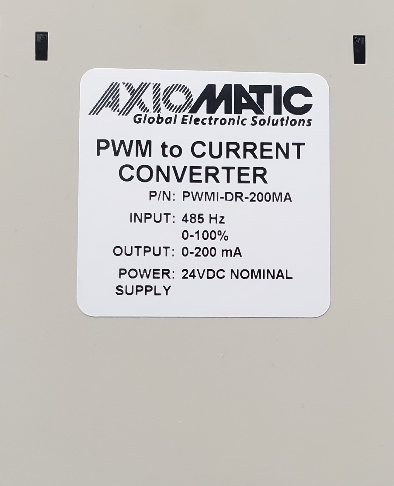 AXIOMATIC PWM/CURRENT Converter PWMI-DR-200mA, Power Supply 24 V DC 24V DC