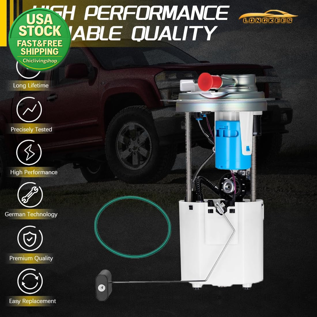 Fuel Pump Assembly for 1999-2004 Chevy Silverado GMC Sierra 4.3L 4.8L 5.3L