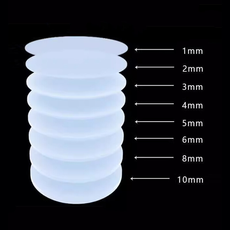 Clear Silicone Rubber Round Disc Pads Antiskid 5-150mm Dia.- 1~10mm Thick