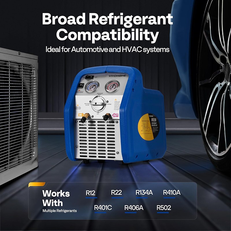 110-120V 60 Hz Portable Refrigerant Recovery Machine Single Cylinder 3/4HP
