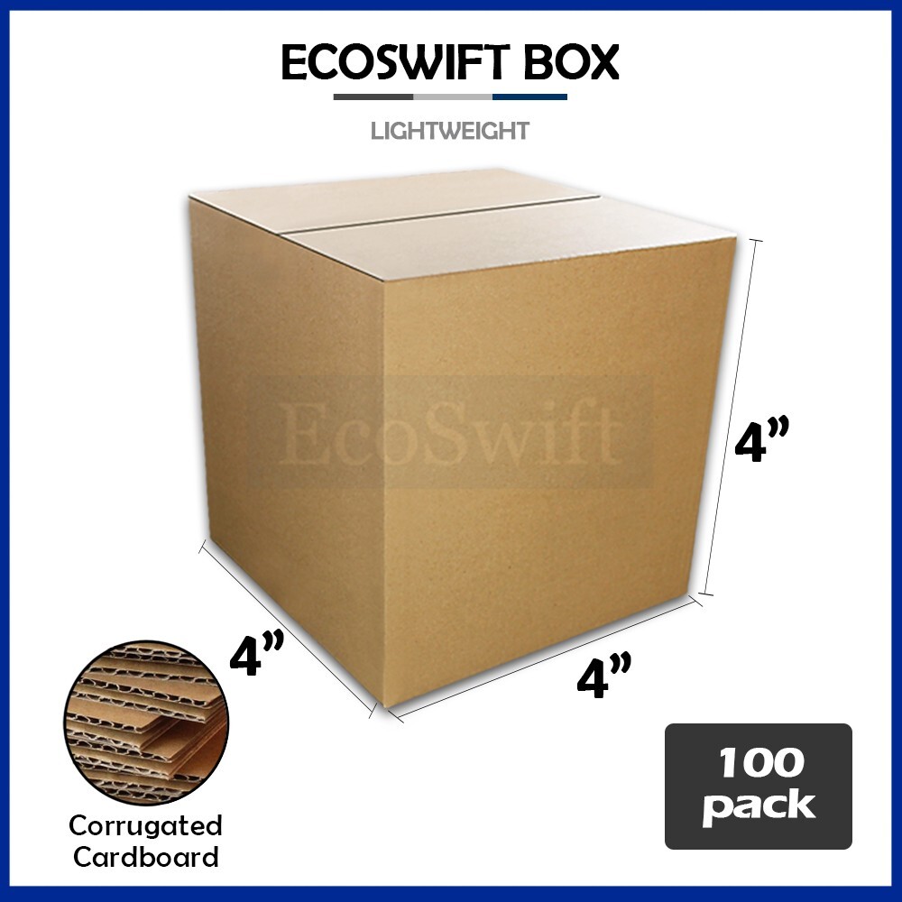 100 4x4x4 Shipping Packing Mailing Moving Boxes Corrugated Carton