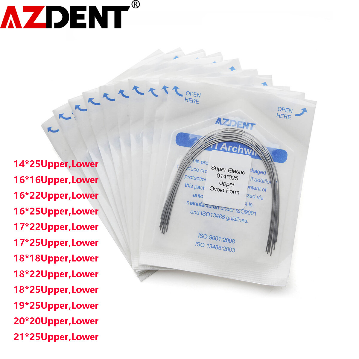 AZDENT Dental Ortho Stainless Steel/NIti Super Elastic Arch Wires Rectangular