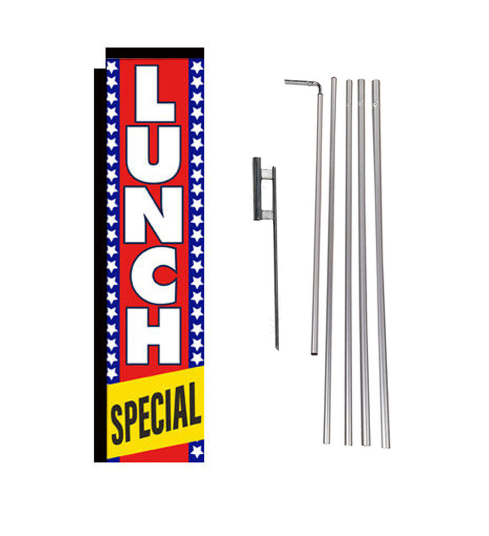 Lunch Special 15′ Advertising Rectangle Feather Banner Flag w/ pole+spike