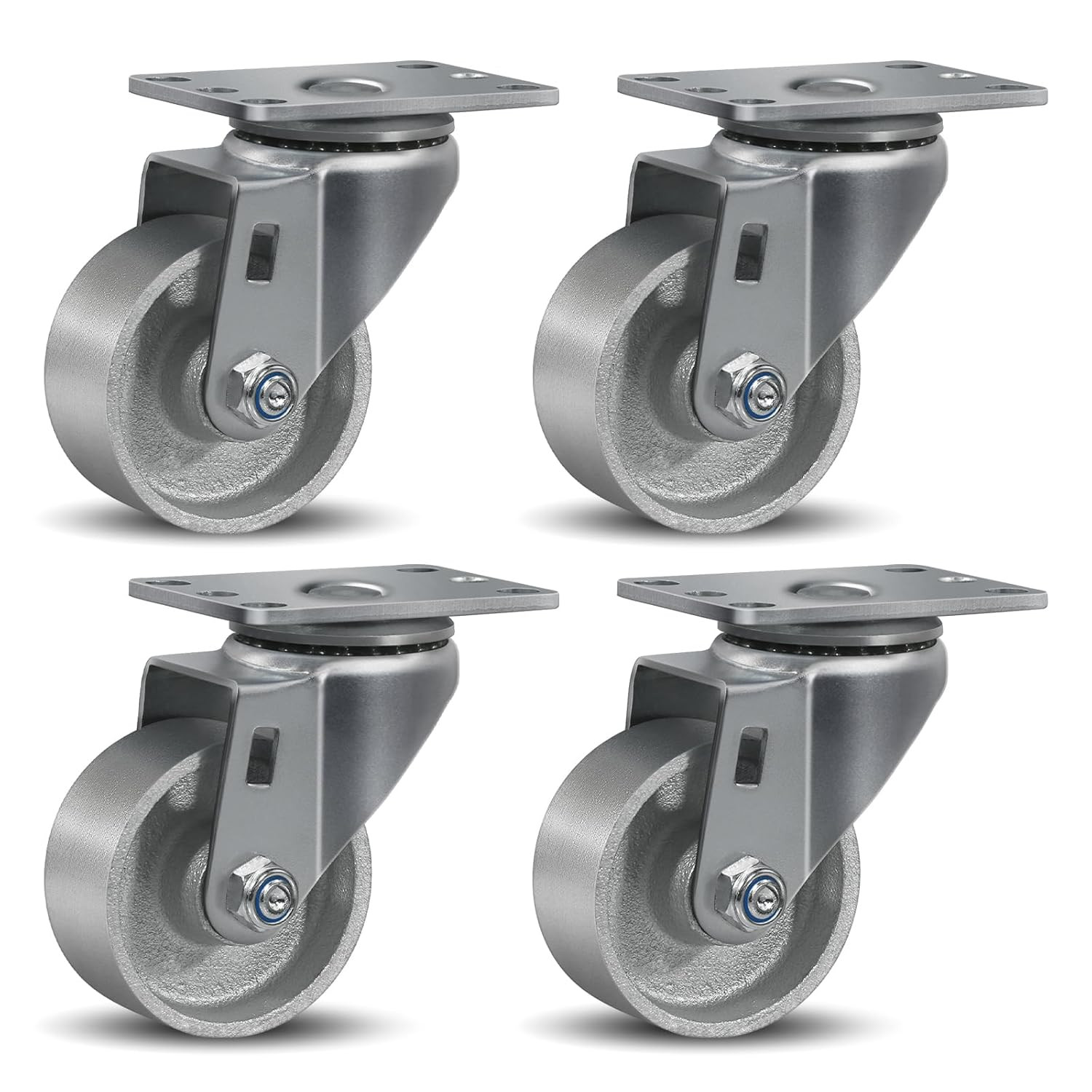 ‘S 3Inch Industrial Casters, Semi Steel Cast Iron Casters, Set of 4