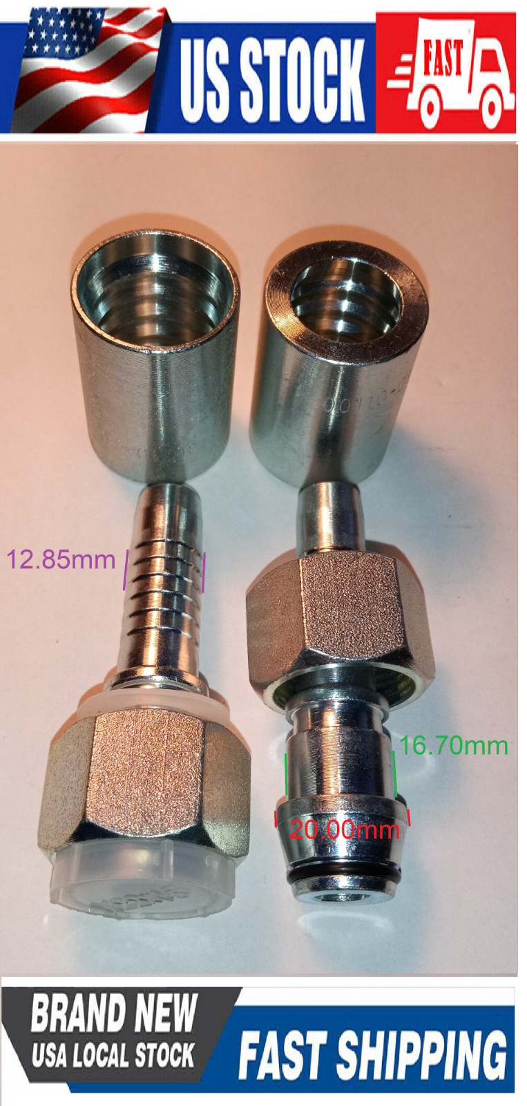 M22 x 1.5 Metric hydraulic fitting Straight Swivel Femal, 00110-08 & 20411-22-08