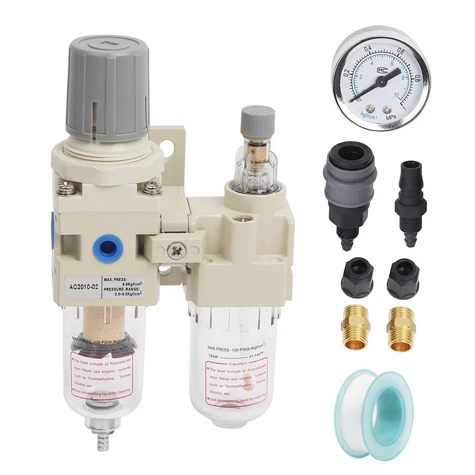 LokoCar 1/4″ NPT Compressed Air Filter Regulator Water/Oil Trap Separator