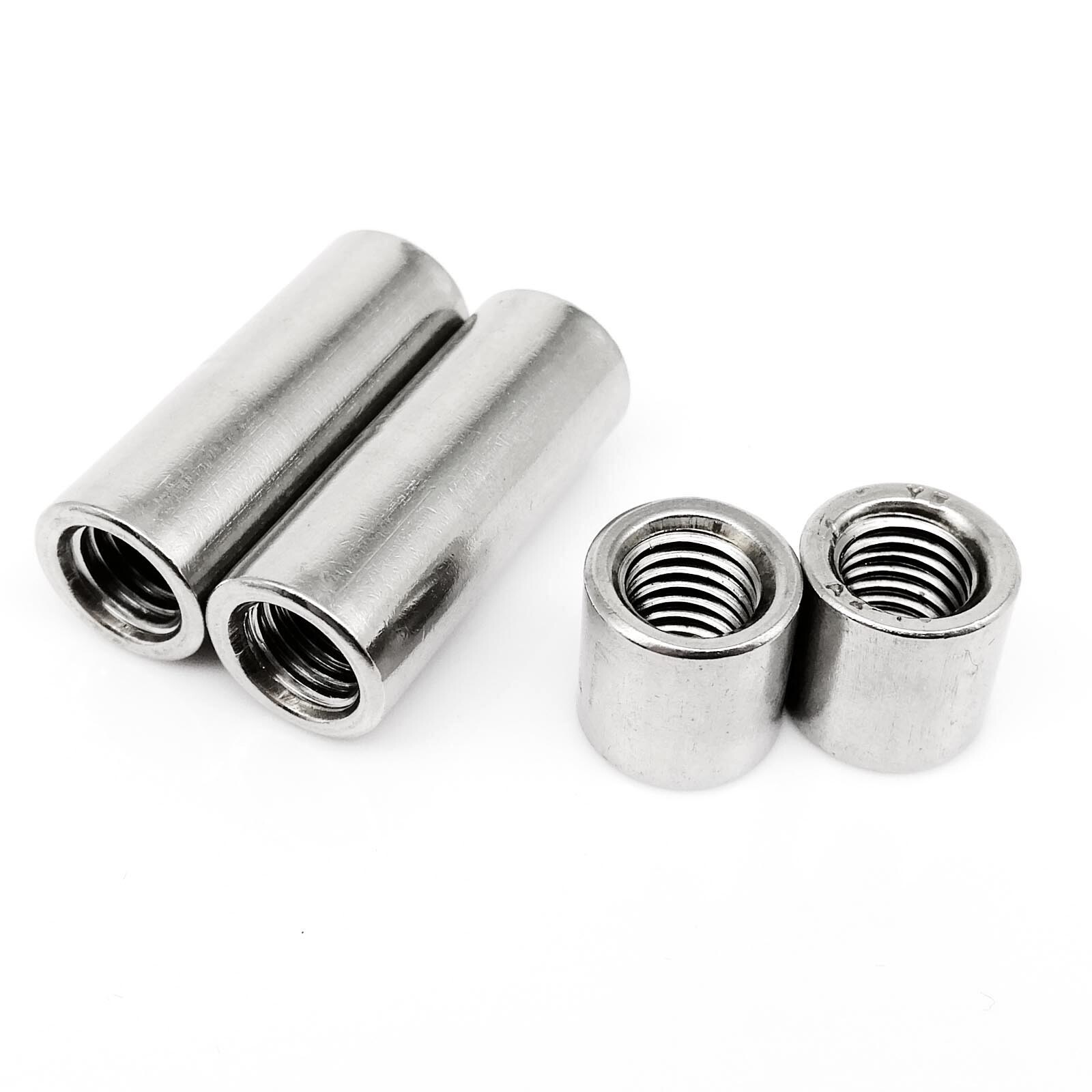 M3-M12 304 Stainless Steel Long Lengthen Round Coupling Connector Sleeve Nut
