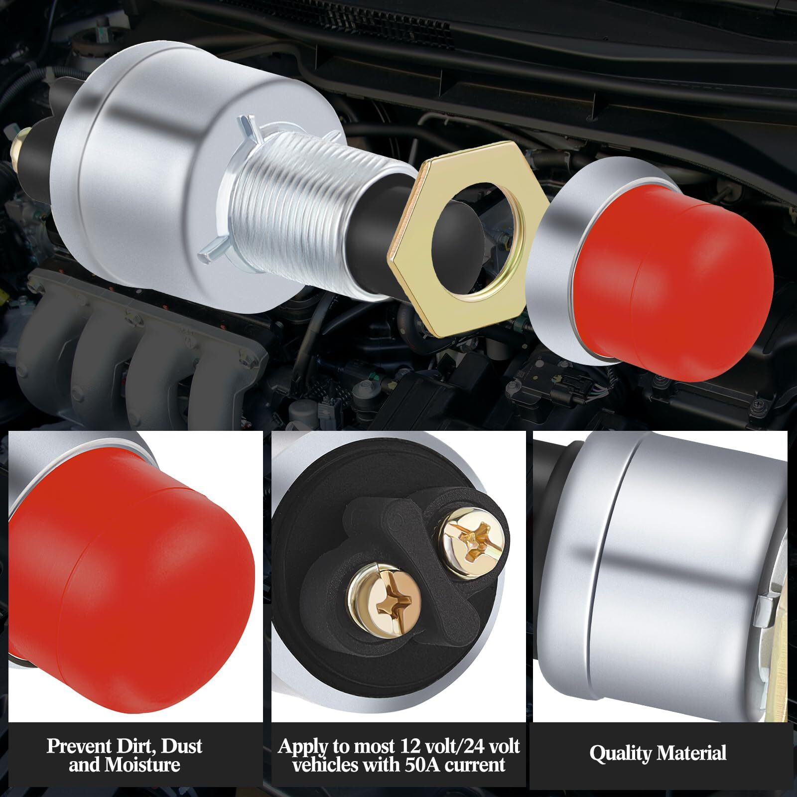 Engine Start Push Button Momentary 12V and 24V Waterproof Push Button Switch …