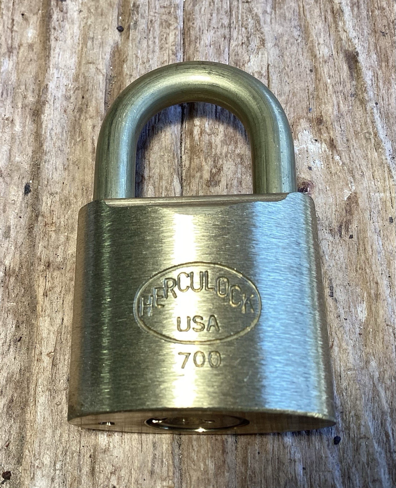 Brass Herculock Padlock 700 USA Made No Key New Preowned