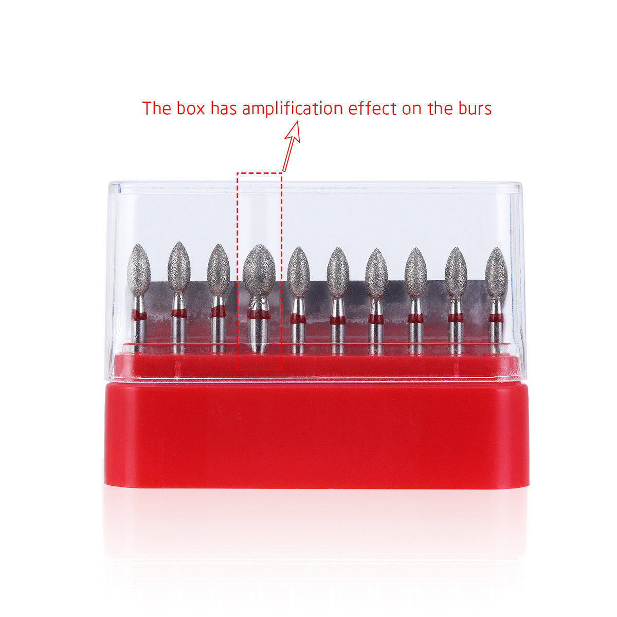 10Pcs Diamond Burs FOOTBALL #368-023F FINE RED DEFEND Friction Grip