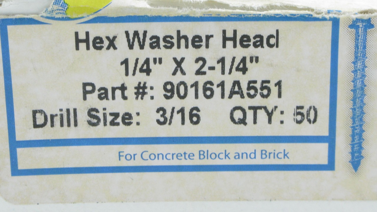 RedHead Blue Hex Head Tapcon Concrete Screw, 1/4″ x 2-1/4″