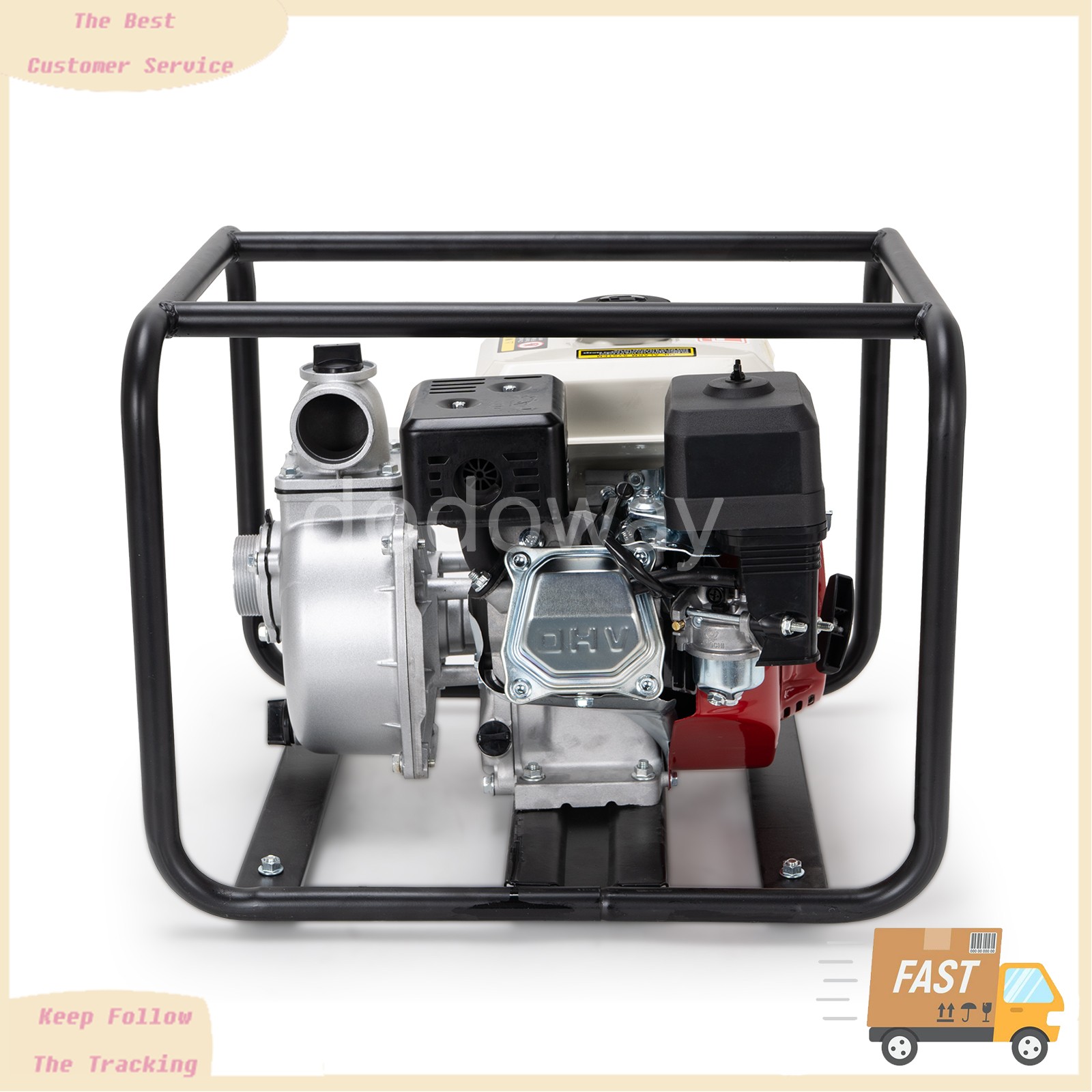 2 Inch Gas Powered Water Pump 6.5HP 4-Stroke Cast Iron Semi Trash Drainage Tool