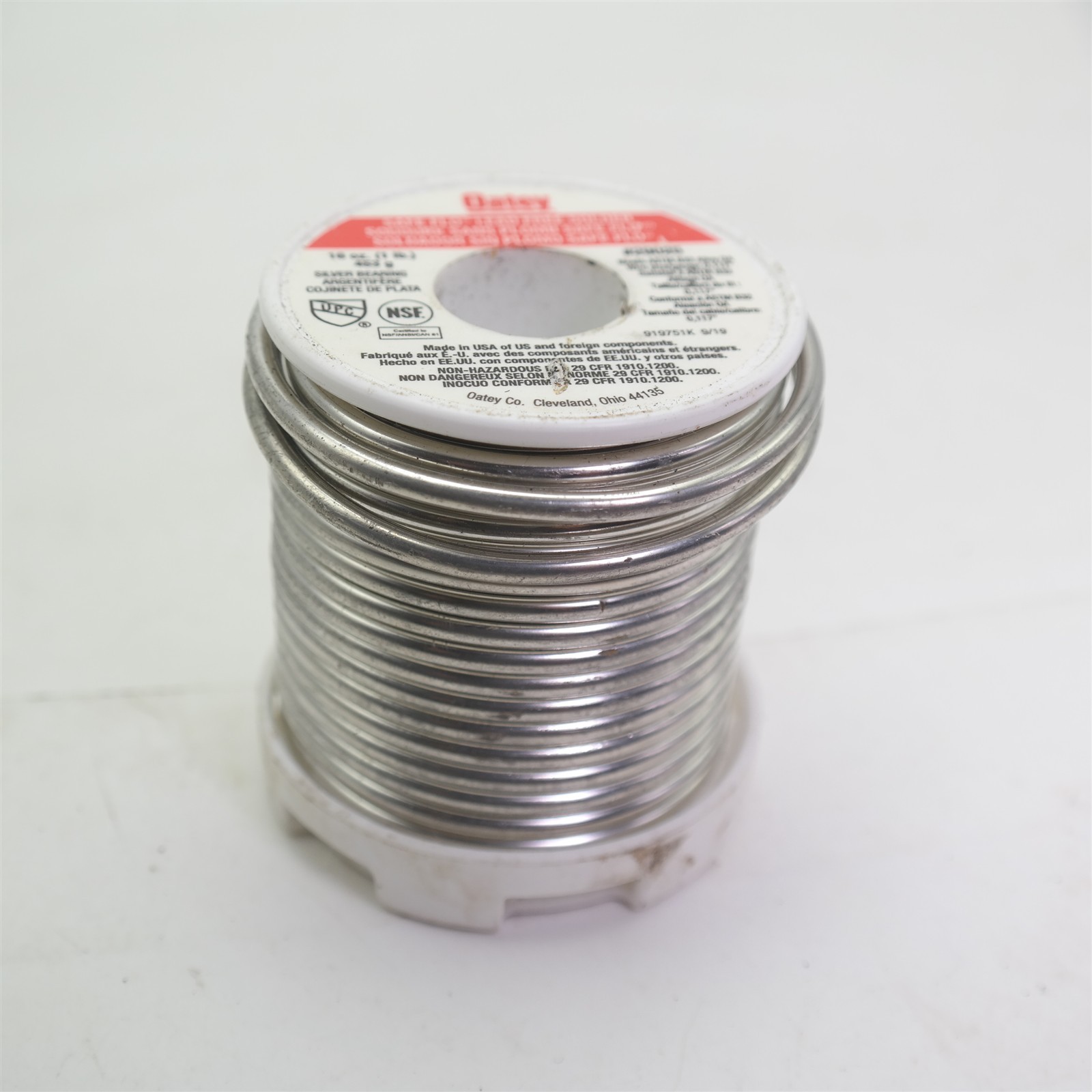 Oatey 29025 Safe Flo Silver Lead-Free Plumbing Solder 16oz Spool