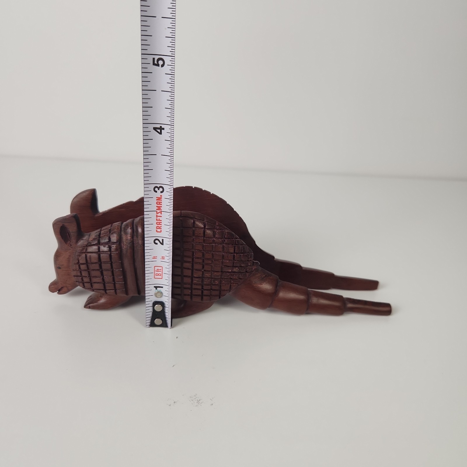Ironwood Carved Armadillo Business Memo Note Card Holder Desktop Accessories