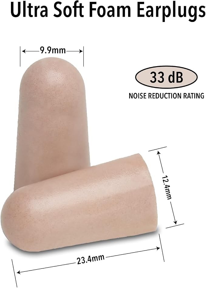 Ultra Soft Foam Earplugs, 50 Pair – 33Db Highest NRR, Comfortable Ear Plugs for.