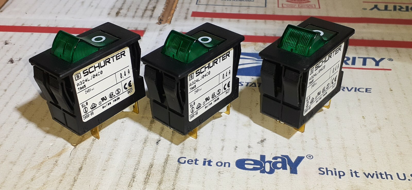 NEW SCHURTER TA45 SERIES CIRCUIT BREAKER A324LJ04C0 **LOT OF 3** FAST SHIPPING
