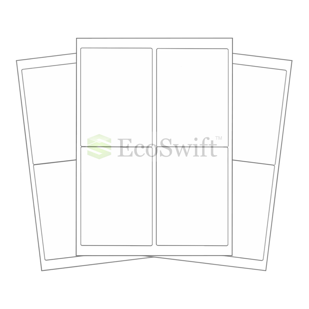 4-40,000 LOT 4 x 5 “EcoSwift” Laser Address Shipping Adhesive Labels 4 per sheet