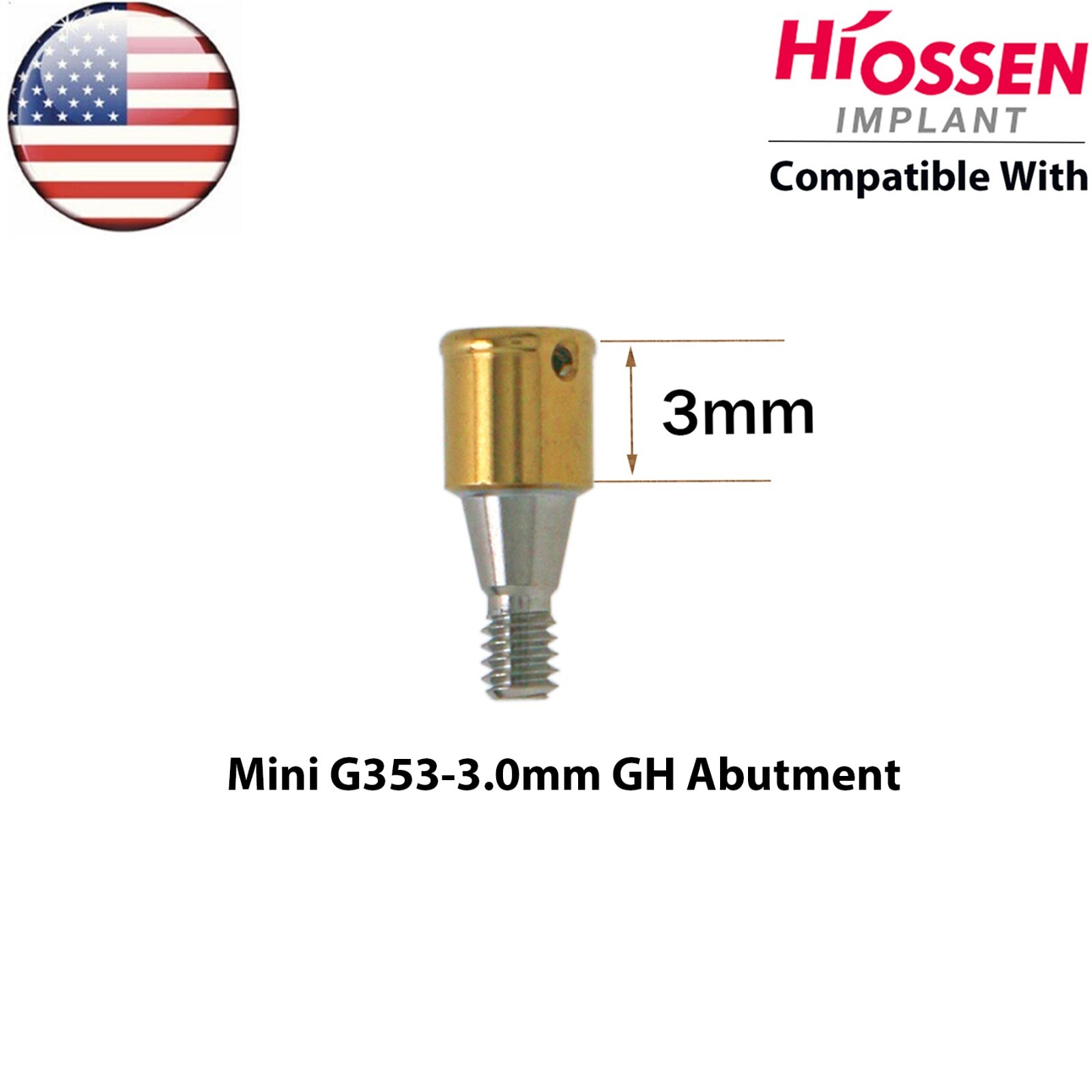 US Dental Locator Abutment Mini Regular 3/4/5mm Male Caps Kit For Hiossen Osstem