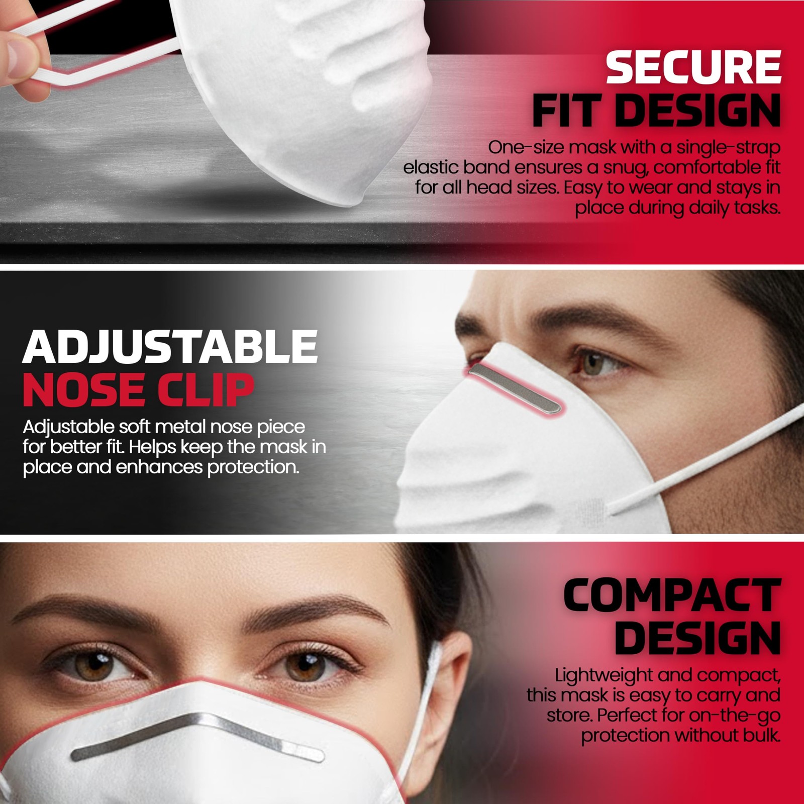 SAS Safety 2985 Non-toxic Dust Mask Box of 50 1-Pack, Neutral