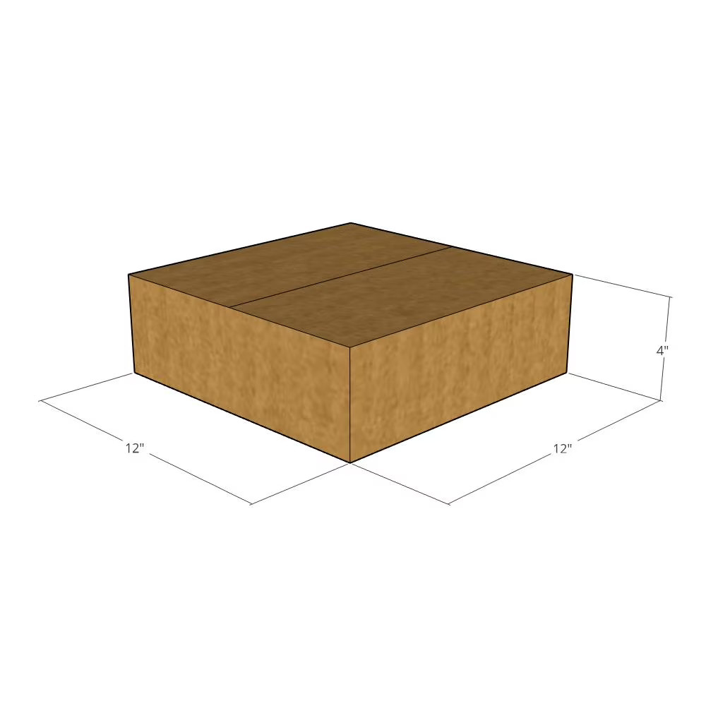 5 12x12x4 Kraft Brown Corrugated Shipping Boxes 32 ECT Single-Wall New
