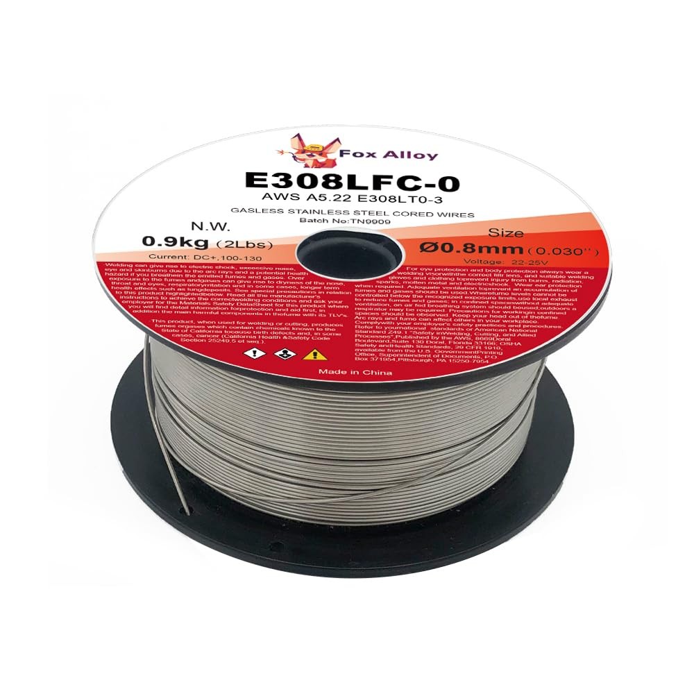 Stainless Steel Flux Cored Wire E308LFC-O .030-Diameter 2Lb Gasless Flux Core…