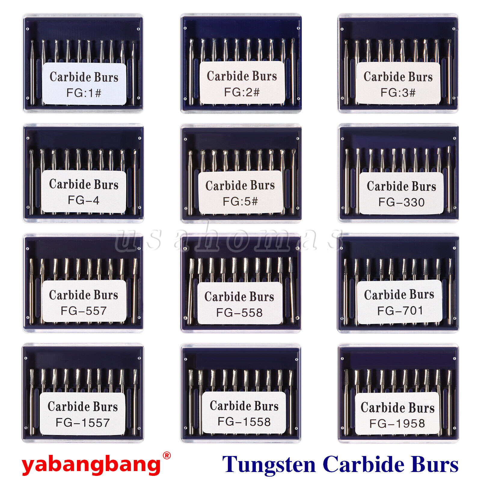 Dental Fissure Tungsten Steel Carbide Burs High Speed Handpiece FG 557/558