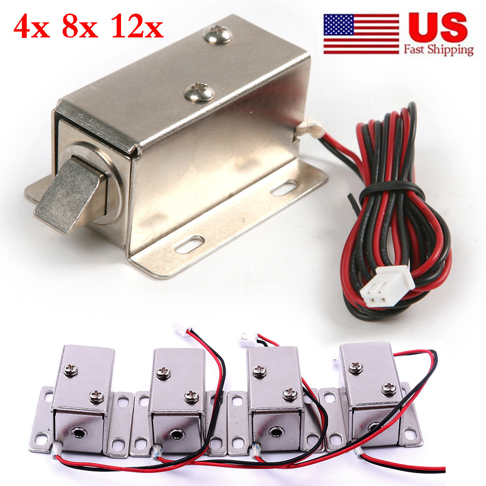 4/8/12x DC 12V Electric Lock Iron Security Assembly Solenoid Door Cabinet Drawer