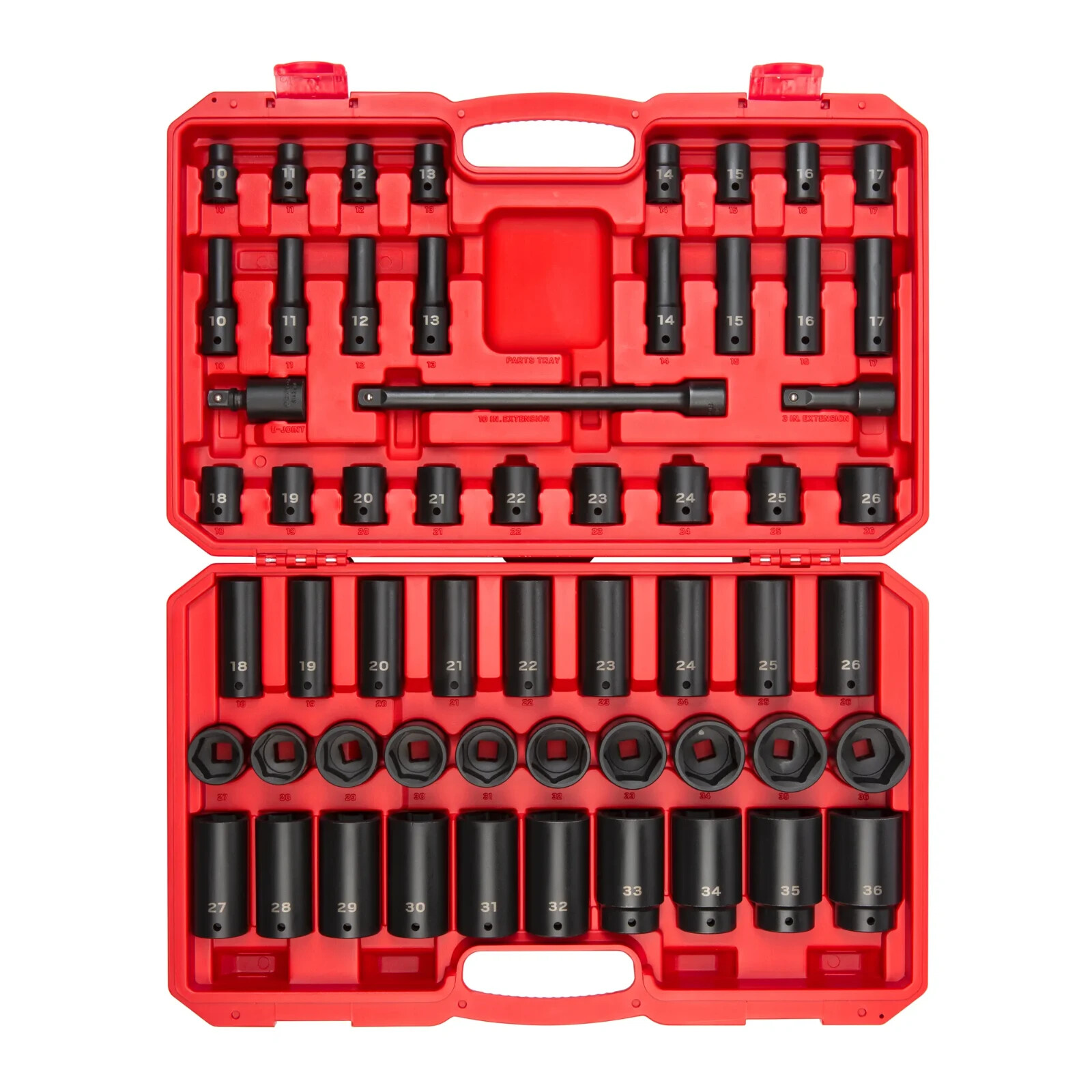 1/2 Inch Drive 6-Point Impact Socket Set , 57-Piece (10-36 mm) Tekton SID92401