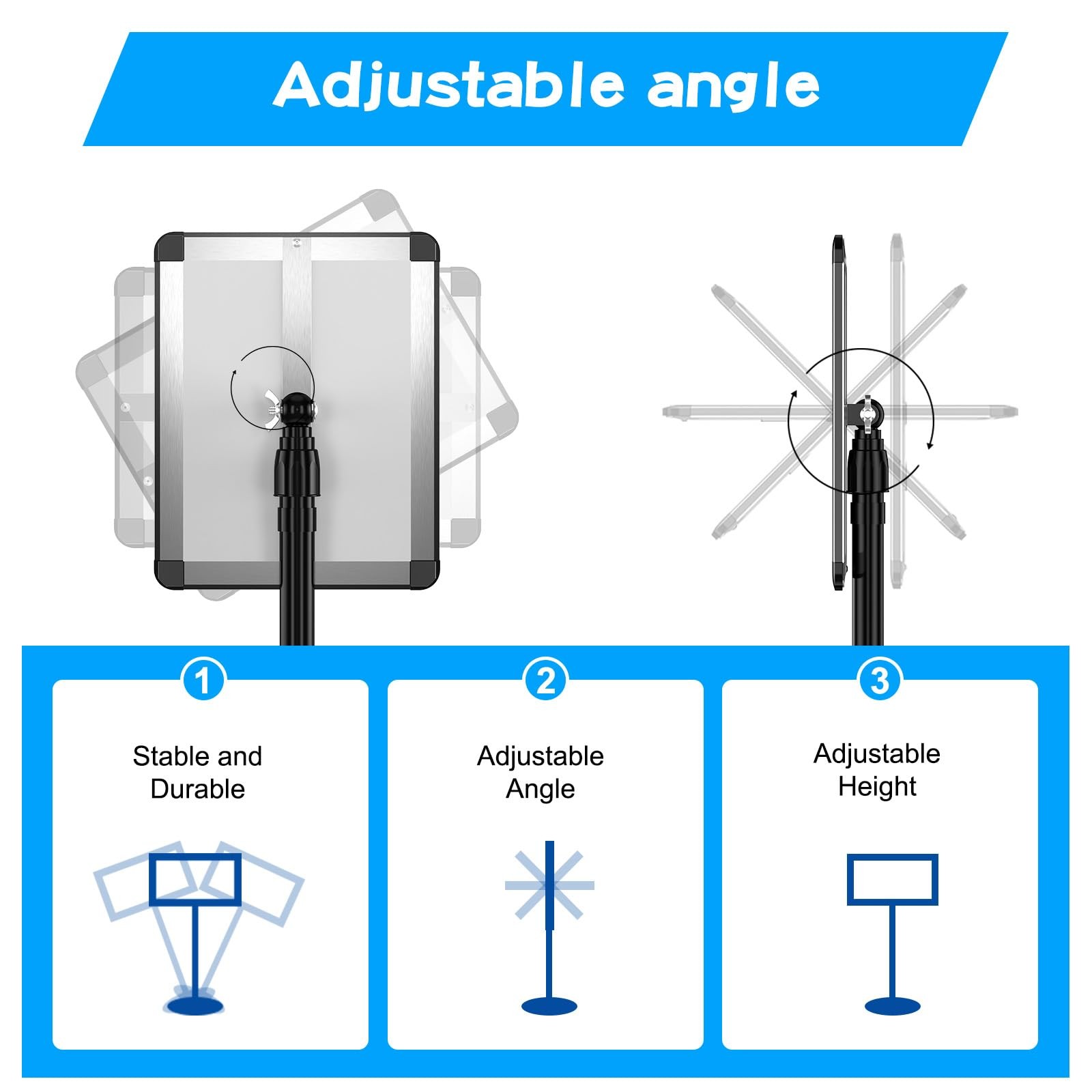 2 Pack Sign Holder Stand 8.5×11 Inch, Adjustable Floor Standing Sign Holder, …