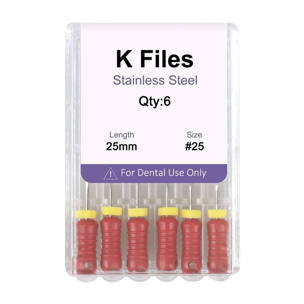 Dental Endo Root Canal File K-files Stainless Steel #6#8#10#15-40 Hand File 25mm