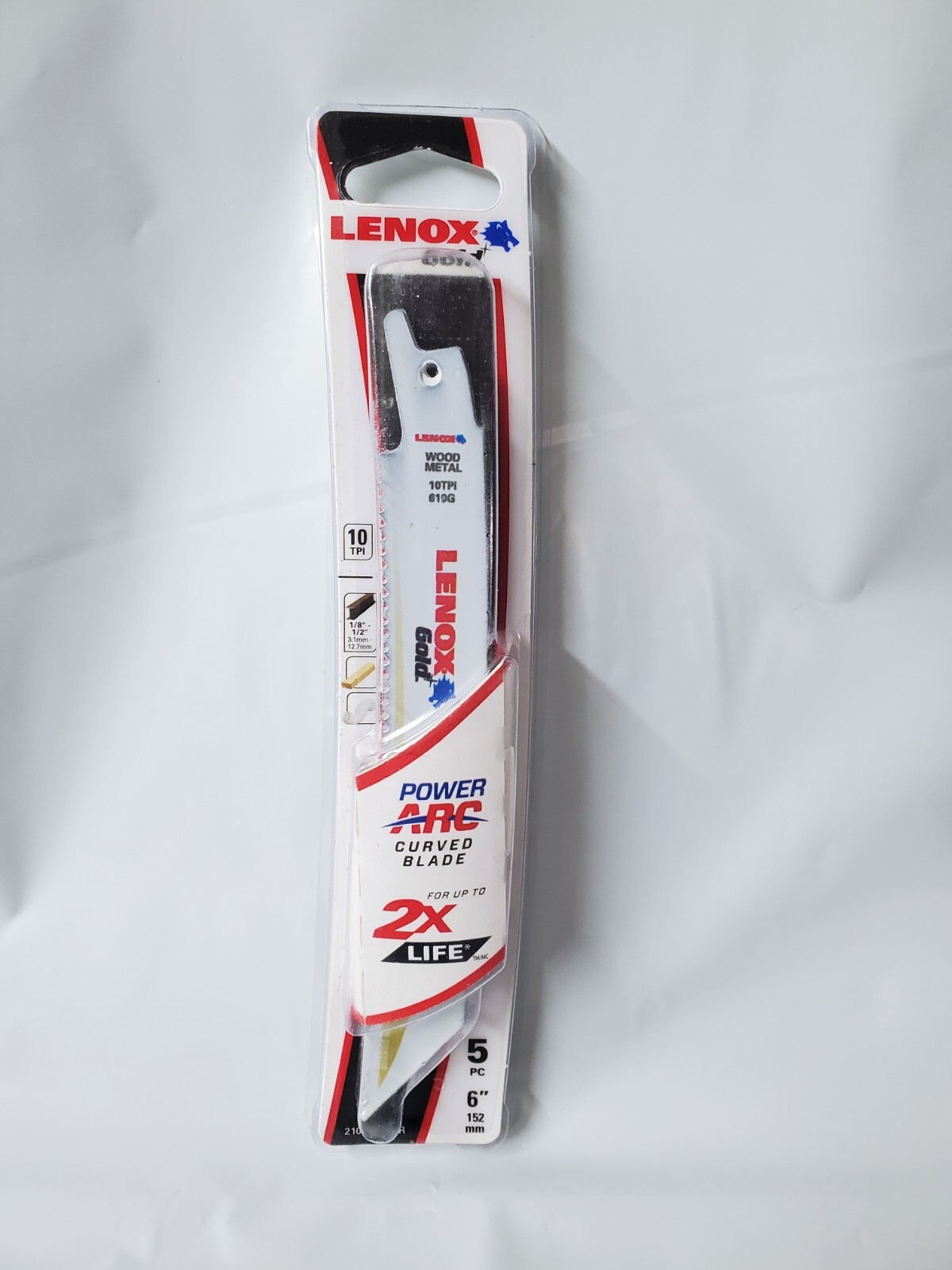 6″ CURVED 10 TPI Reciprocating Saw Blade Lenox, 21064610GR, 5pk