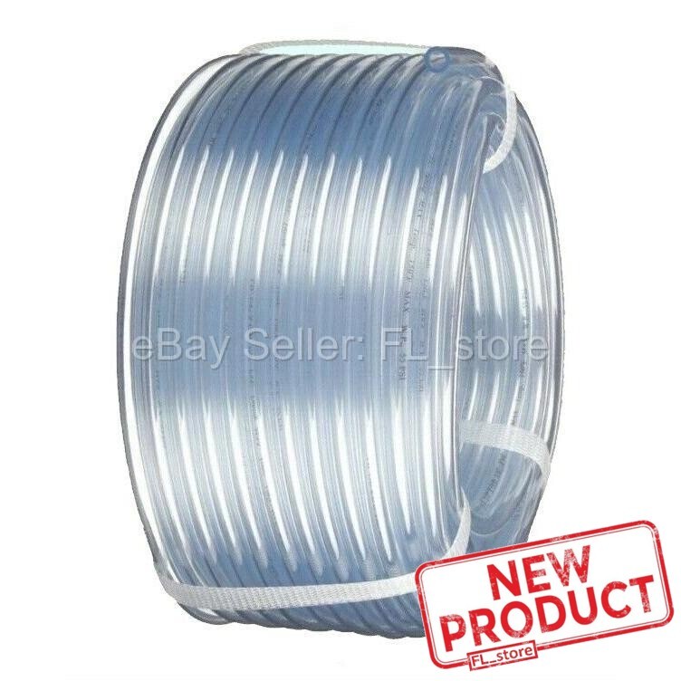 100 Feet Clear Plastic Tubing 1/4″ ID x 3/8″ OD Flexible Roll PVC Tube NEW